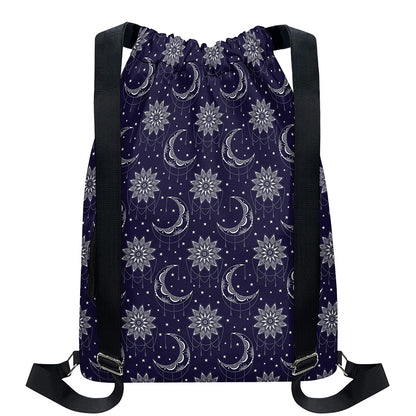Boho Sun And Moon Pattern Print Drawstring Backpack