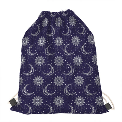 Boho Sun And Moon Pattern Print Drawstring Bag