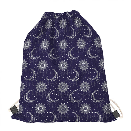 Boho Sun And Moon Pattern Print Drawstring Bag