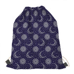 Boho Sun And Moon Pattern Print Drawstring Bag