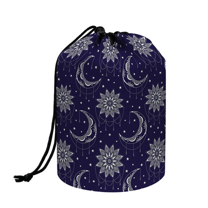 Boho Sun And Moon Pattern Print Drawstring Makeup Bag