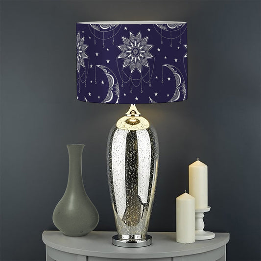 Boho Sun And Moon Pattern Print Drum Lamp Shade
