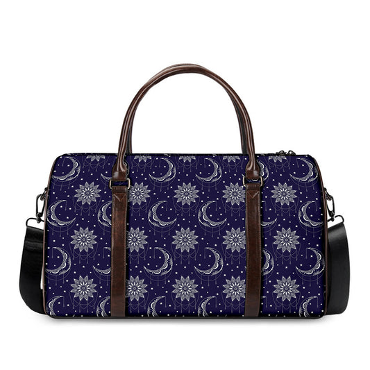 Boho Sun And Moon Pattern Print Duffle Bag