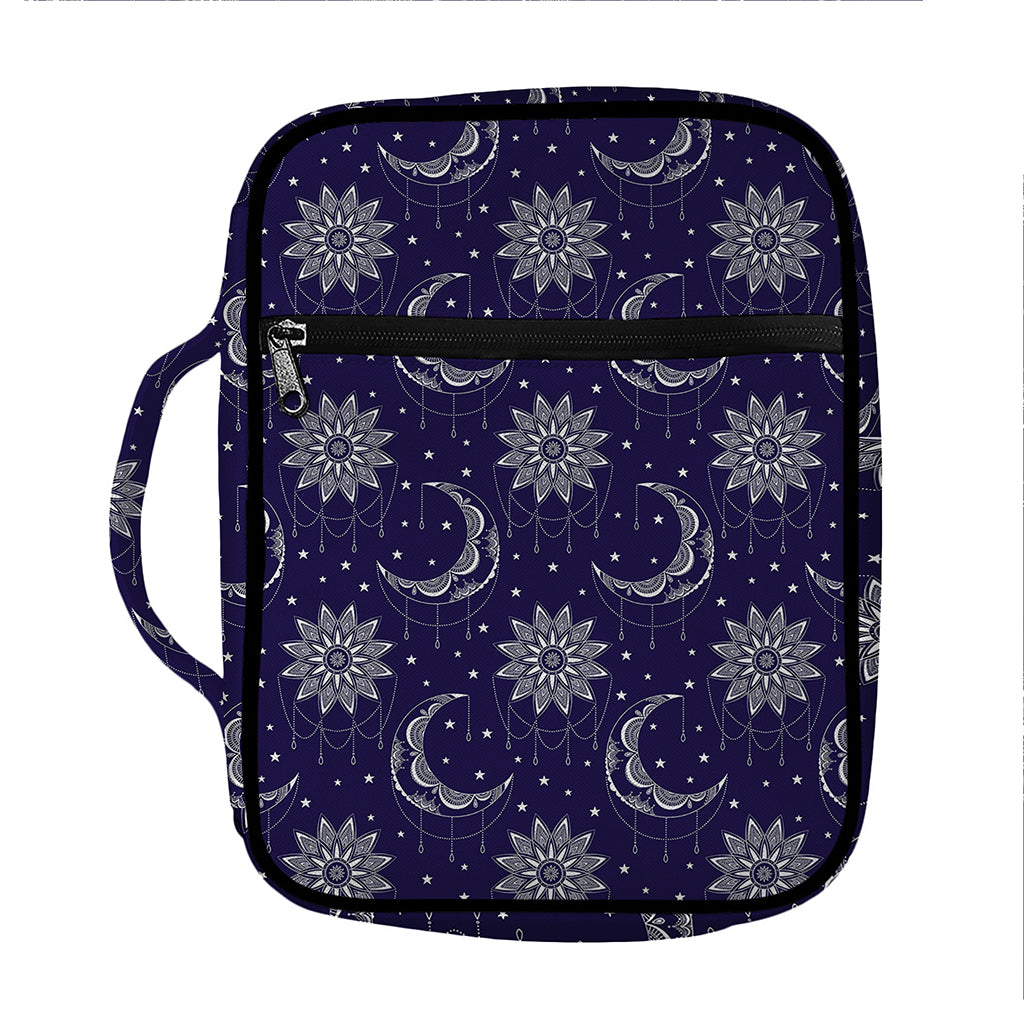 Boho Sun And Moon Pattern Print Front Pocket Bible Bag