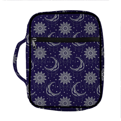 Boho Sun And Moon Pattern Print Front Pocket Bible Bag