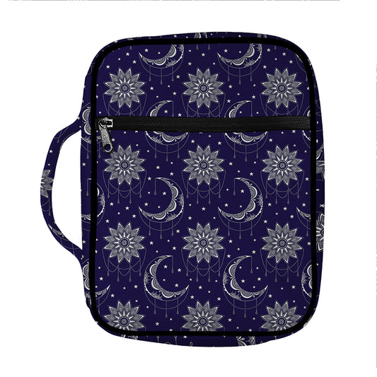 Boho Sun And Moon Pattern Print Front Pocket Bible Bag