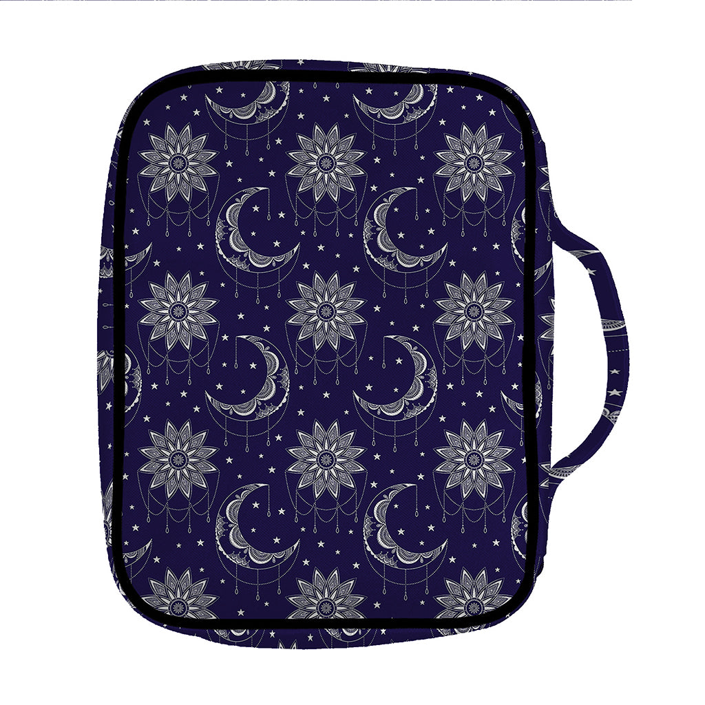 Boho Sun And Moon Pattern Print Front Pocket Bible Bag