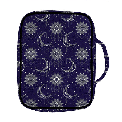 Boho Sun And Moon Pattern Print Front Pocket Bible Bag