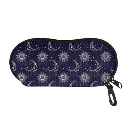 Boho Sun And Moon Pattern Print Glasses Case