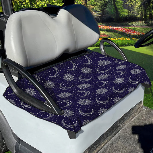 Boho Sun And Moon Pattern Print Golf Cart Seat Cover
