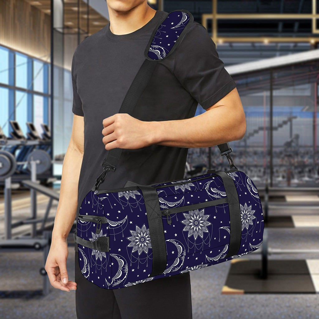 Boho Sun And Moon Pattern Print Gym Bag