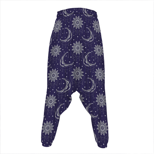 Boho Sun And Moon Pattern Print Hammer Pants