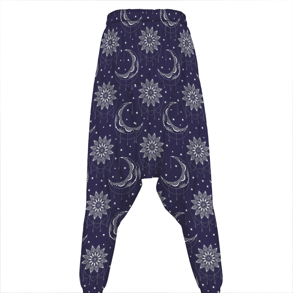 Boho Sun And Moon Pattern Print Hammer Pants
