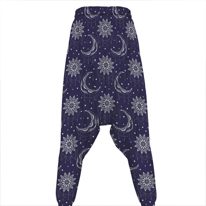 Boho Sun And Moon Pattern Print Hammer Pants