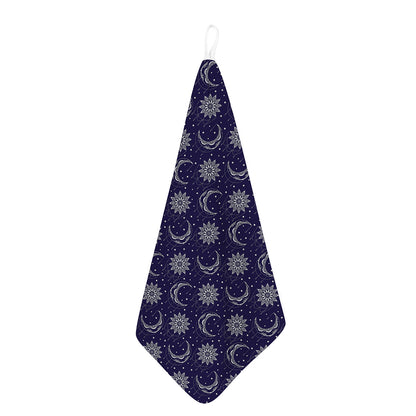Boho Sun And Moon Pattern Print Hand Towel