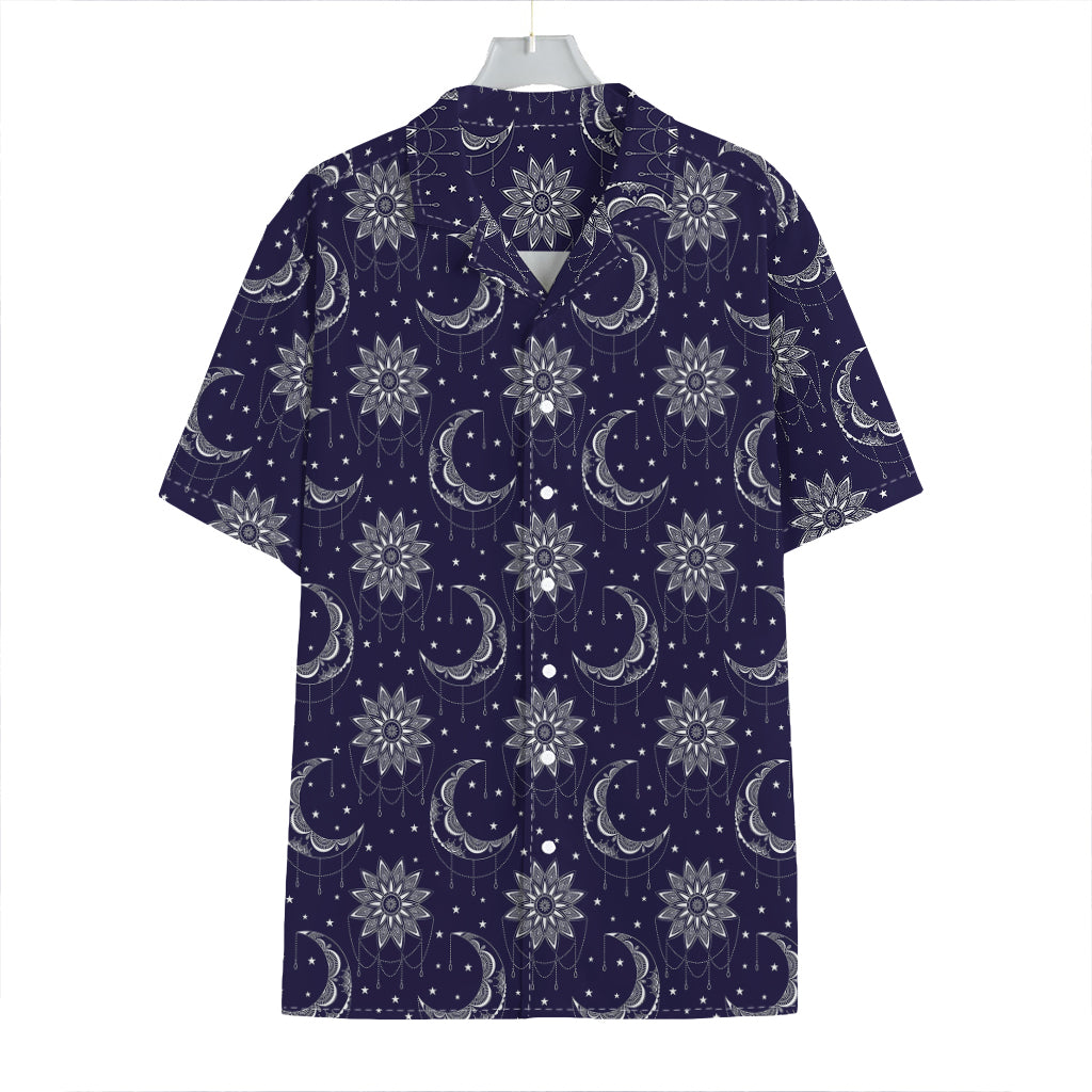Boho Sun And Moon Pattern Print Hawaiian Shirt