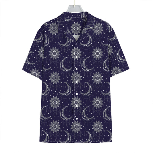 Boho Sun And Moon Pattern Print Hawaiian Shirt