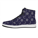 Boho Sun And Moon Pattern Print High Top Leather Sneakers