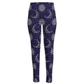 Boho Sun And Moon Pattern Print High-Waisted Pocket Leggings