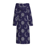 Boho Sun And Moon Pattern Print Hooded Bathrobe