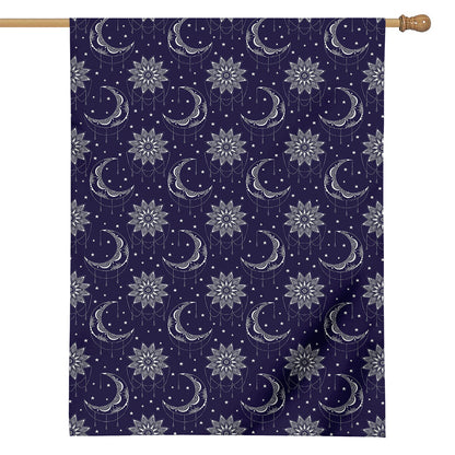 Boho Sun And Moon Pattern Print House Flag