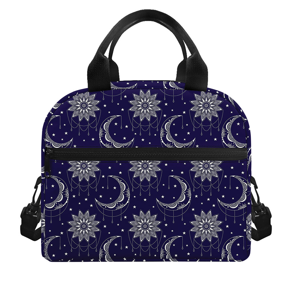 Boho Sun And Moon Pattern Print Insulated Lunch Bag