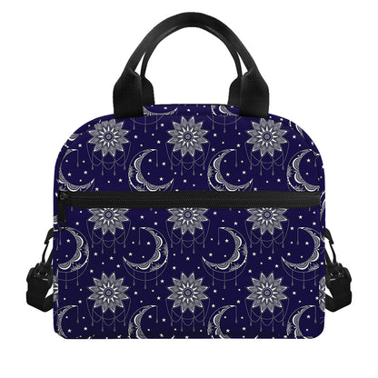 Boho Sun And Moon Pattern Print Insulated Lunch Bag