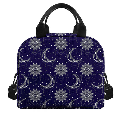 Boho Sun And Moon Pattern Print Insulated Lunch Bag