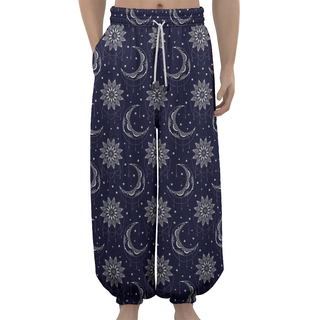 Boho Sun And Moon Pattern Print Lantern Pants