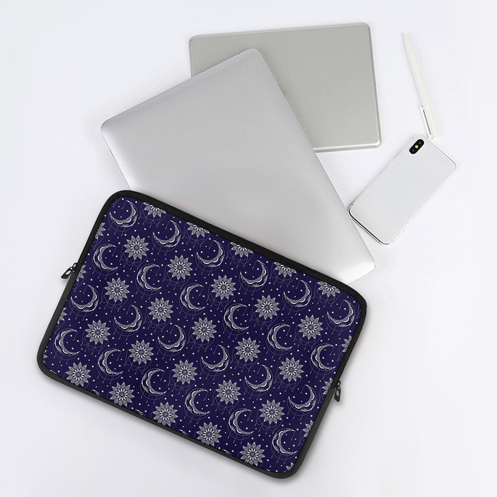 Boho Sun And Moon Pattern Print Laptop Sleeve