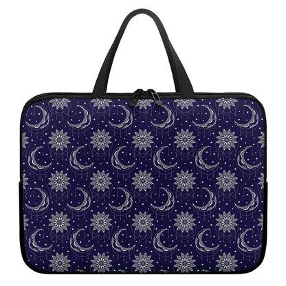 Boho Sun And Moon Pattern Print Laptop Sleeve With Handle