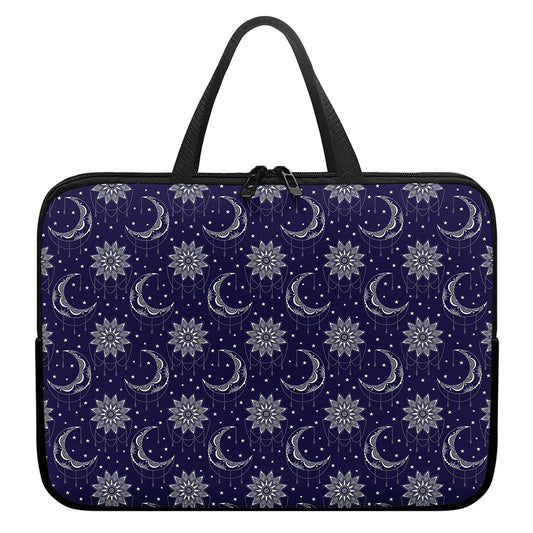 Boho Sun And Moon Pattern Print Laptop Sleeve With Handle