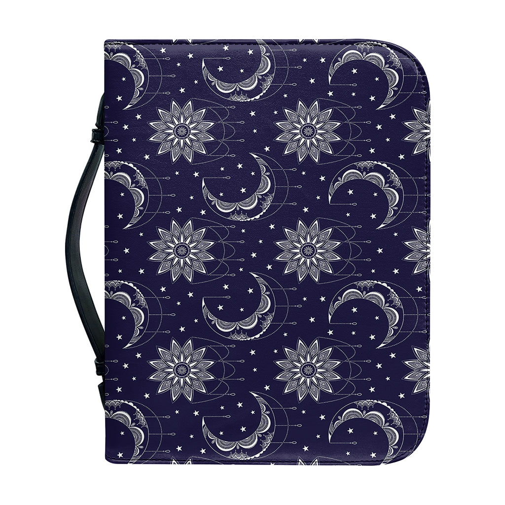 Boho Sun And Moon Pattern Print Leather Bible Cover