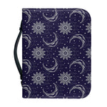 Boho Sun And Moon Pattern Print Leather Bible Cover