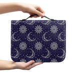 Boho Sun And Moon Pattern Print Leather Bible Cover