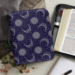 Boho Sun And Moon Pattern Print Leather Bible Cover