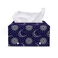 Boho Sun And Moon Pattern Print Leather Tissue Box Cover