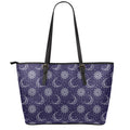 Boho Sun And Moon Pattern Print Leather Tote Bag With Zipper