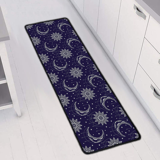 Boho Sun And Moon Pattern Print Long Kitchen Mat