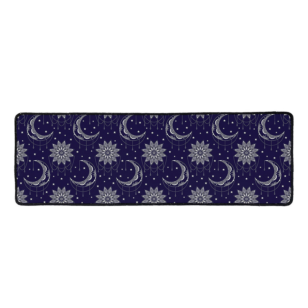 Boho Sun And Moon Pattern Print Long Kitchen Mat