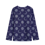 Boho Sun And Moon Pattern Print Long Sleeve Short Coat