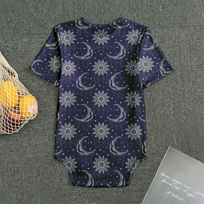 Boho Sun And Moon Pattern Print Men's Bodysuit
