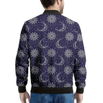 Boho Sun And Moon Pattern Print Men's Bomber Jacket