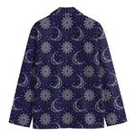 Boho Sun And Moon Pattern Print Men's Cotton Blazer