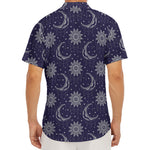 Boho Sun And Moon Pattern Print Men's Deep V-Neck Shirt