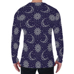 Boho Sun And Moon Pattern Print Men's Long Sleeve T-Shirt