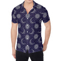 Boho Sun And Moon Pattern Print Men's Shirt