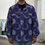 Boho Sun And Moon Pattern Print Men's Shirt Jacket