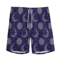 Boho Sun And Moon Pattern Print Men's Athletic Shorts