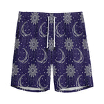 Boho Sun And Moon Pattern Print Men's Sports Shorts